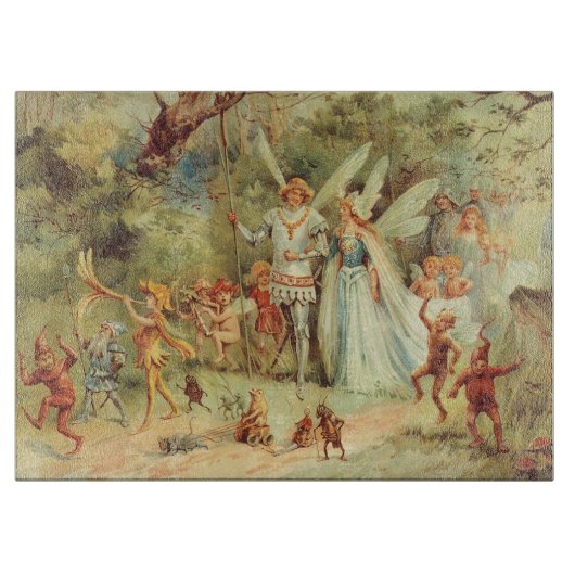 Thumbelina und Prince Wedding, Vintage Mairy Tales Schneidebrett (Vorderseite)