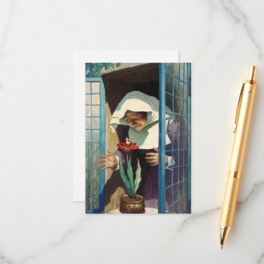 Thumbelina von Newell Convers Wyeth Begleitkarte (Vorderseite/Rückseite Beispiel)