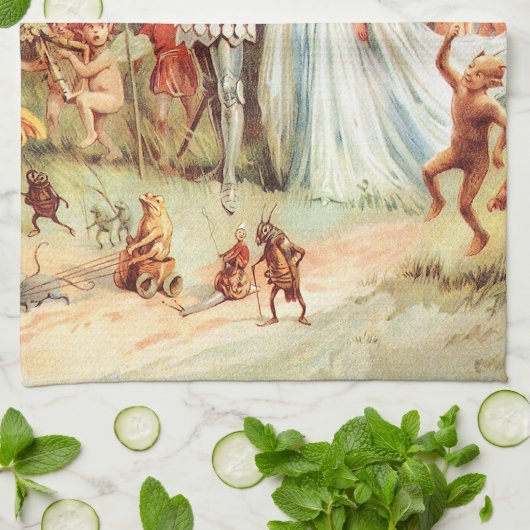 Thumbelinas Hochzeit im Wald Handtuch (Gefaltet)