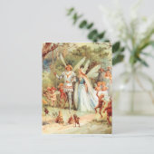 Thumbelinas Hochzeit im Wald Postkarte (Stehend Vorderseite)
