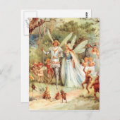 Thumbelinas Hochzeit im Wald Postkarte (Vorne/Hinten)