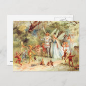 Thumbelinas Hochzeit im Wald Postkarte (Vorne/Hinten)