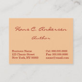 Thumbelinas Hochzeit im Wald Visitenkarte (Rückseite)