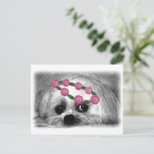 Thumbellina. Ich bin ein schöner Maltese Postkarte (Stehend Vorderseite)