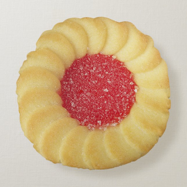 Thumbprint-Cookie Rundes Kissen (Vorderseite)
