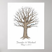 Thumbprint Fingerprint Wedding Tree Guestbook Poster (Vorne)