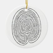 Thumbprint Labyrinth Keramik Ornament (Vorne)