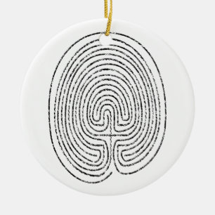 Thumbprint Labyrinth Keramik Ornament