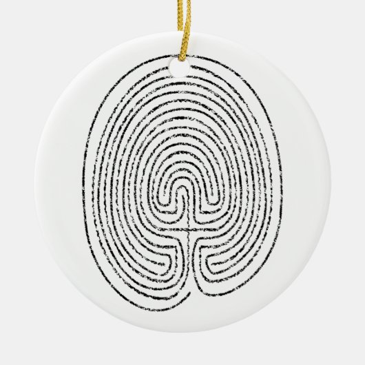 Thumbprint Labyrinth Keramik Ornament (Vorne)