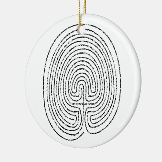 Thumbprint Labyrinth Keramik Ornament (Links)