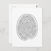 Thumbprint Labyrinth Postkarte (Vorne/Hinten)