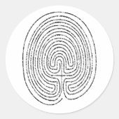 Thumbprint Labyrinth - Runder Aufkleber (Vorderseite)