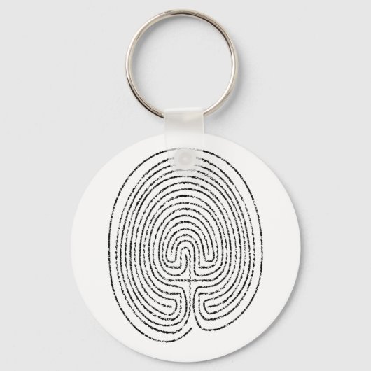 Thumbprint Labyrinth Schlüsselanhänger (Vorderseite)