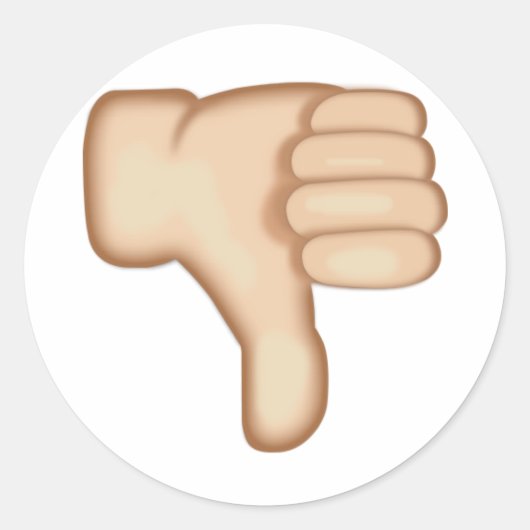 Thumbs Down Sign Emoji Runder Aufkleber (Vorderseite)