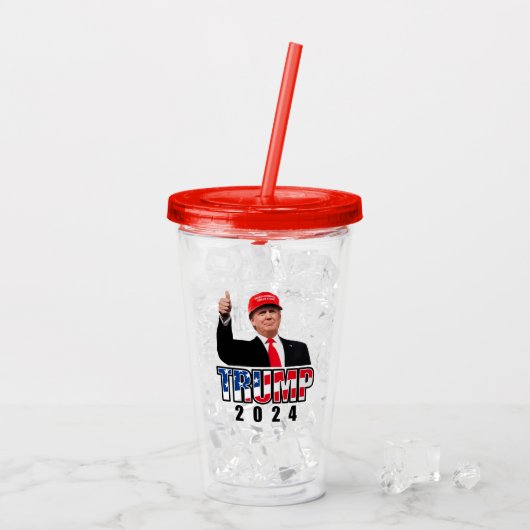 Thumbs Up Donald Trump 2024 Acryltrinkbecher (Rückseite Ice)