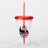 Thumbs Up Donald Trump 2024 Acryltrinkbecher (Vorderseite)