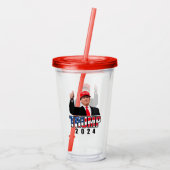 Thumbs Up Donald Trump 2024 Acryltrinkbecher (Rückseite)