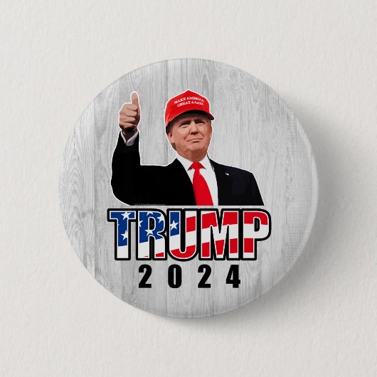 Thumbs Up Donald Trump 2024 Button (Vorderseite)