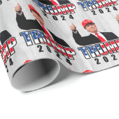 Thumbs Up Donald Trump 2024 Geschenkpapier (Rolleneckpunkt)