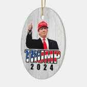 Thumbs Up Donald Trump 2024 Keramik Ornament (Links)