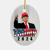 Thumbs Up Donald Trump 2024 Keramik Ornament (Vorne)