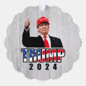 Thumbs Up Donald Trump 2024 Ornament Karte (Vorderseite)