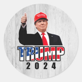 Thumbs Up Donald Trump 2024 Runder Aufkleber