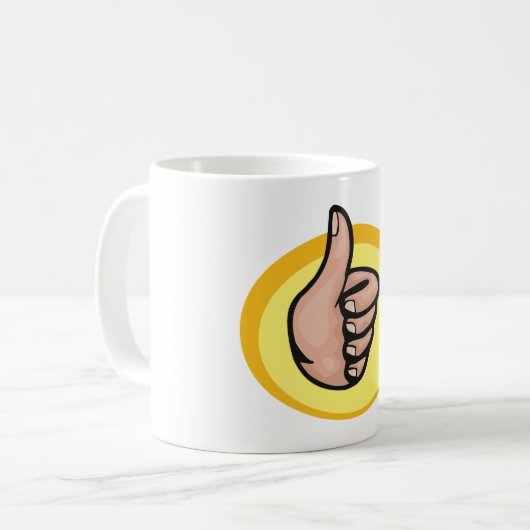 Thumbs Up Gesture Kaffeetasse (Vorderseite Links)