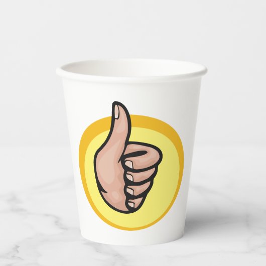 Thumbs Up Gesture Pappbecher (Vorderseite)