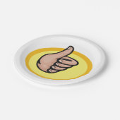 Thumbs Up Gesture Pappteller (Schrägansicht)