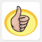 Thumbs Up Gesture Quadratischer Aufkleber (Vorderseite)
