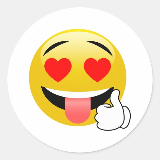 Thumbs Up Herz Eyes Emoji Stickers (Vorderseite)
