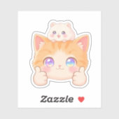 Thumbs Up Kitten & Hamster Sticker (Blatt)