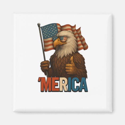 Thumbs Up Merica Eagle Funny und Patriotic Magnet (Vorne)