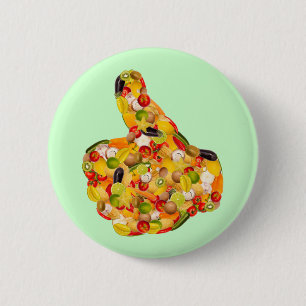 Thumbs up of fruits and vegetables button