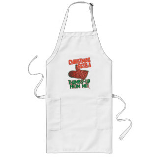 Thumbs Up Oven Mitt Weihnachts Slogan Joy Lange Schürze