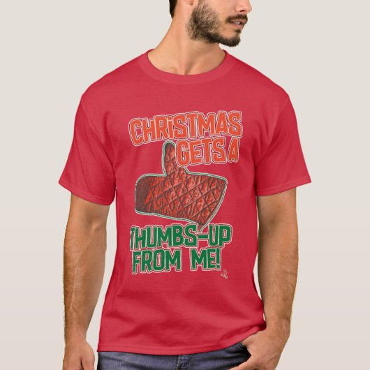 Thumbs Up Oven Mitt Weihnachts-Slogan Kunst T-Shirt (Vorderseite)