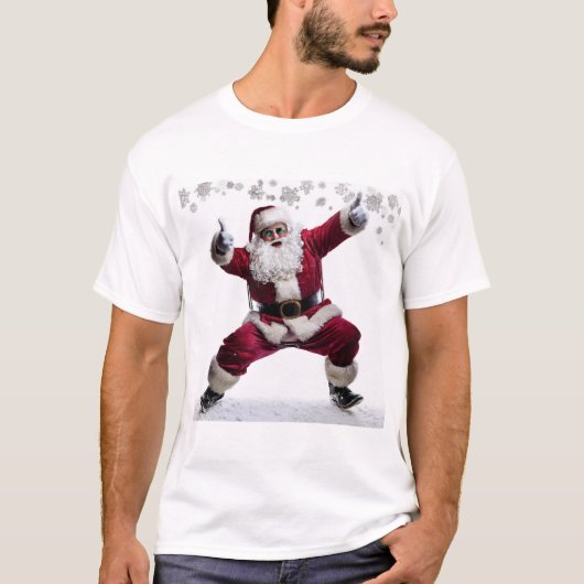 Thumbs-Up Santa – Festive Swagger in Shades T-Shirt (Vorderseite)