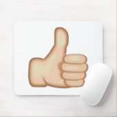 Thumbs Up Sign Emoji Mousepad (Mit Mouse)