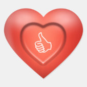 Thumbs Up Sign Red Herz-Aufkleber (Vorderseite)