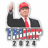 Thumbs Up Trump 2024 Window Decal Autoaufkleber Aufkleber (Vorderseite)