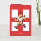 Thumbs-Up Try Run Cheerful Rugby Hero Karte (Rückseite)