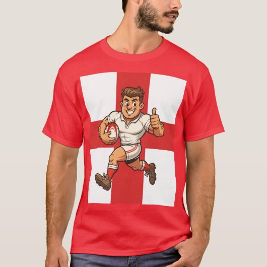 Thumbs-Up Try Run Cheerful Rugby Hero T-Shirt (Vorderseite)