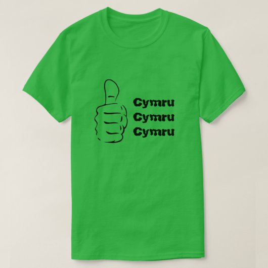 Thumbs up und Cymru dreimal T-Shirt (Design vorne)
