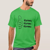 Thumbs up und Cymru dreimal T-Shirt (Vorderseite)