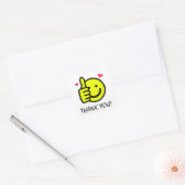 Thumbs Up Yellow Happy Smile Face Vielen Dank Quadratischer Aufkleber (Umschlag)