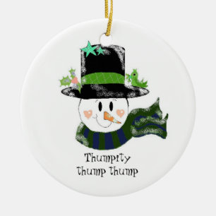 Thumpity Thump Thump - Schneemann Keramik Ornament