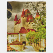 Thun Castle, Schweiz Akryllische Kunst Fleecedecke (Vorderseite)