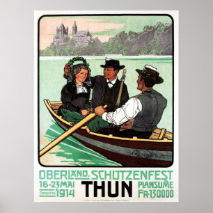 THUN OBERLAND SCHUTZENFEST SCHWEIZ Vintag Poster