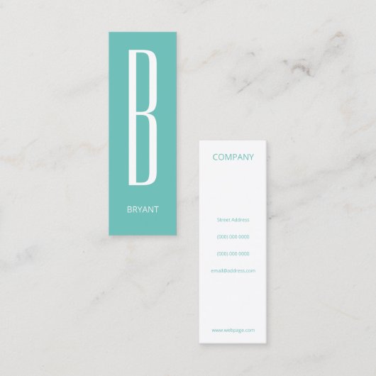 Thun-Riesenmonogramm-Cover Cyan Mini Visitenkarte (Vorne/Hinten)